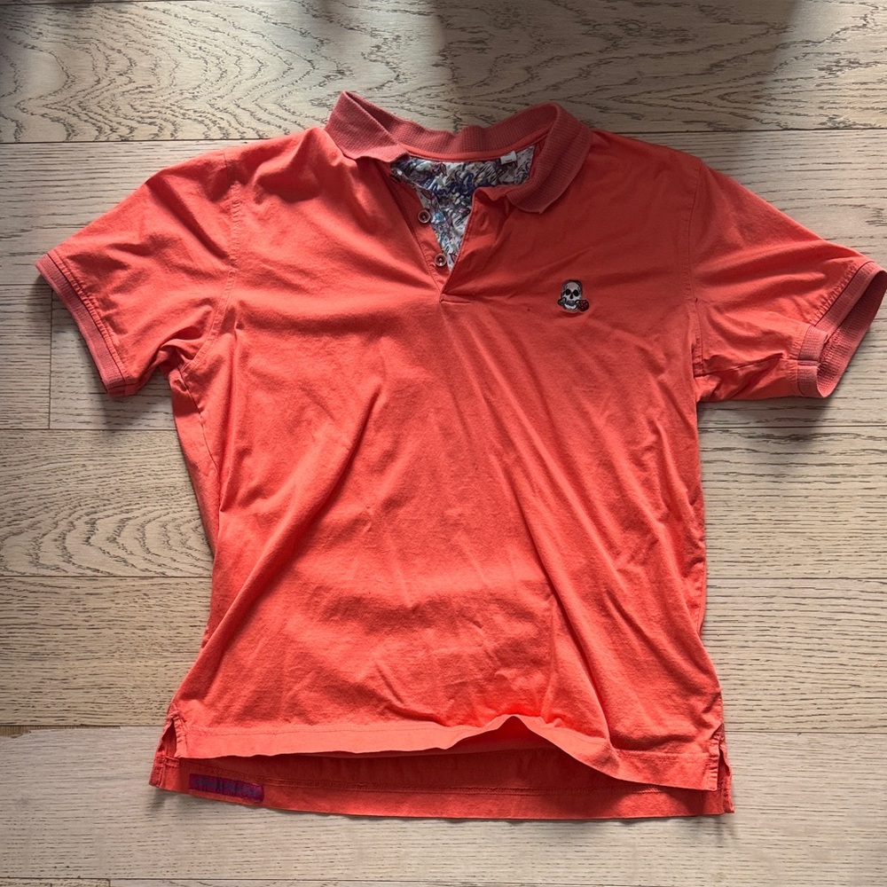 Orange Polo Shirt with Skull Logo - Robert Graham